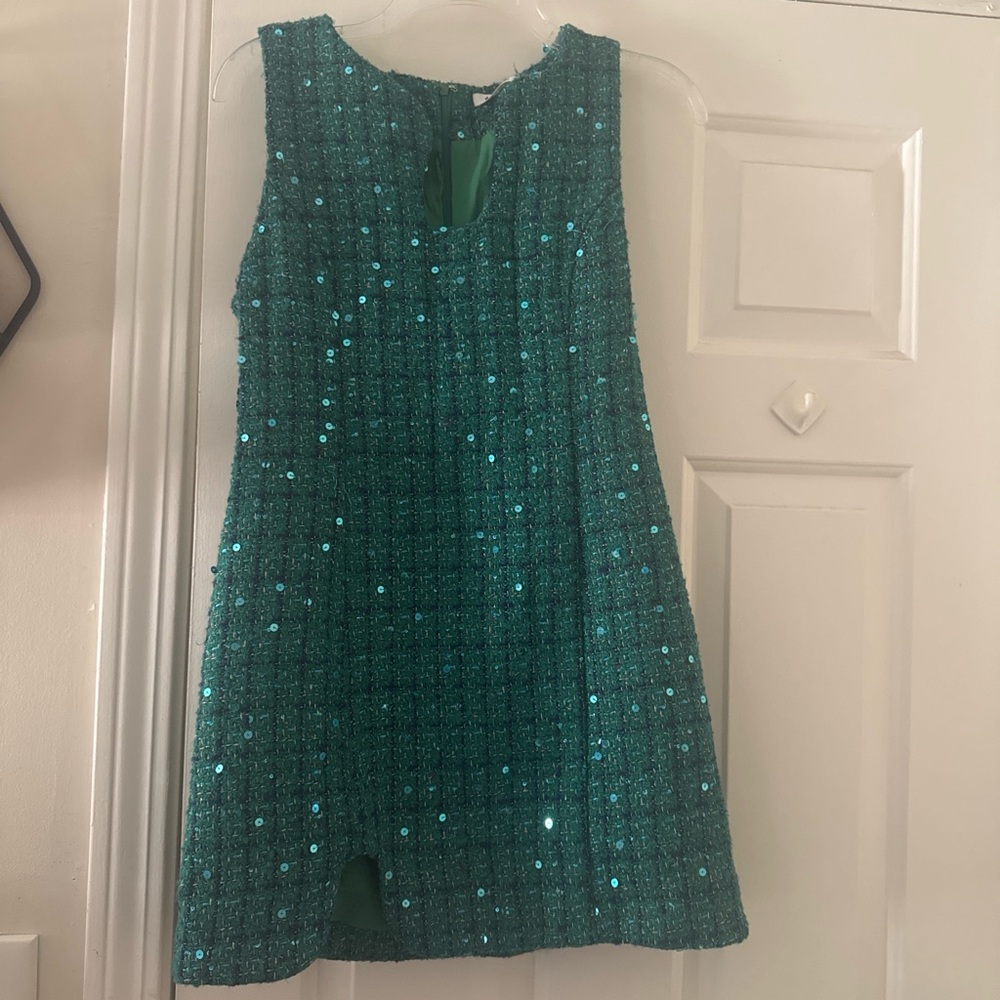 Green Sequin Sleeveless Dress